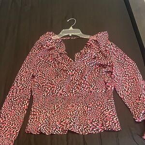 FP Movement by Free People Pink and Black Blouse
